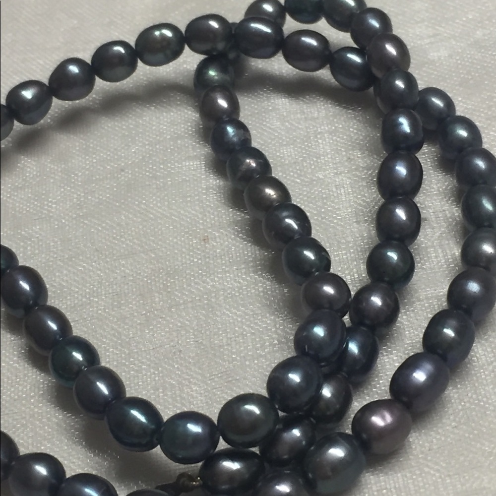 SALE✂️GENUINE PEARLS/SILVER NECKLACE - Picture 7 of 8